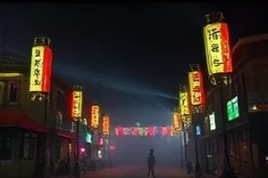 河对岸的灯封面，夜色河面与远处窗口灯